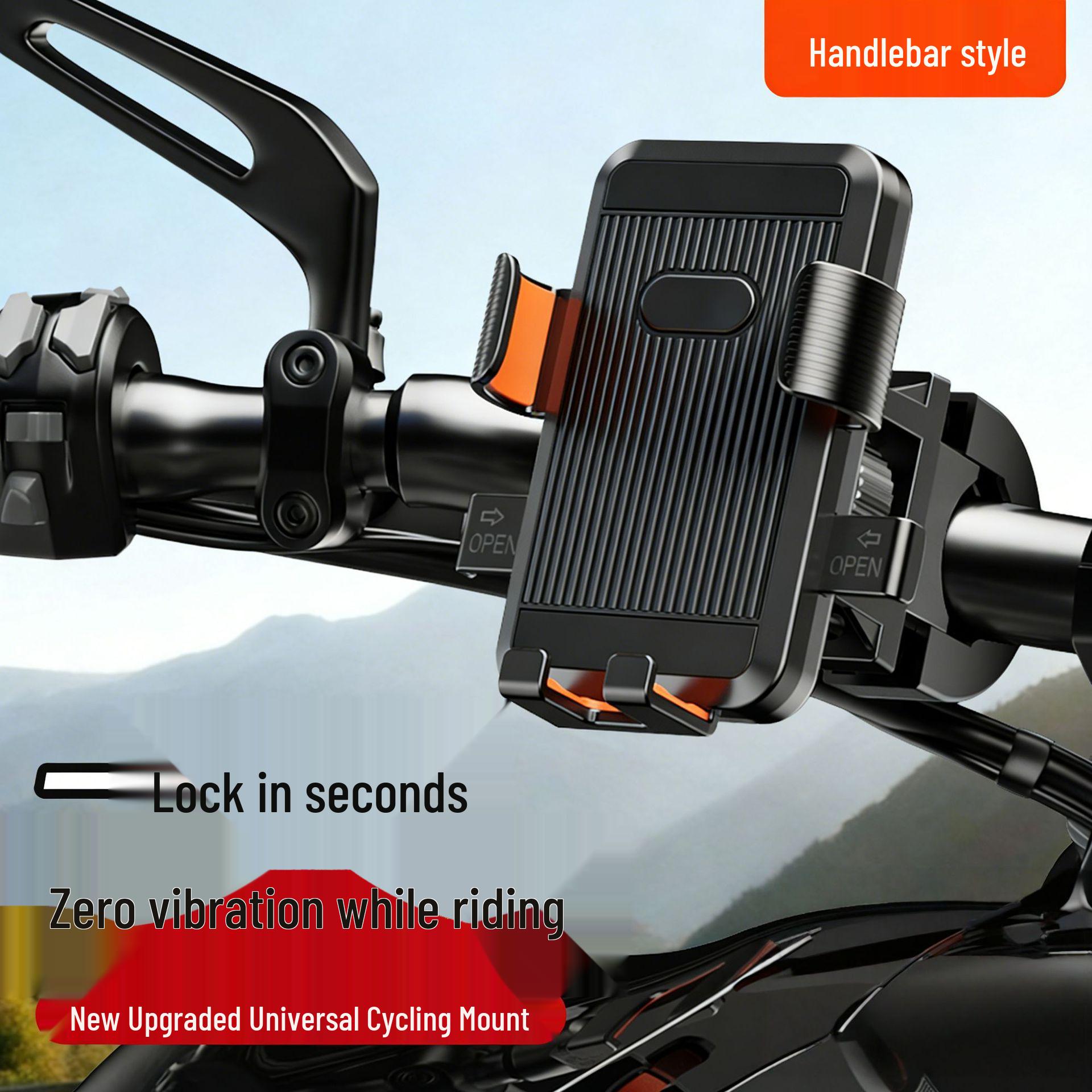 Universal Shockproof Phone Mount for Electric Car & Bicycle - Ideal for Food Delivery Riders