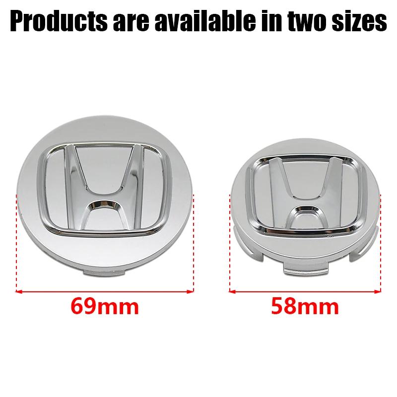4Pcs ABS Car Wheel Center Hub Center Cap 58mm 69mm Rim Hub Dustproof Cover Emblemem For Honda Accord CRV XRV Civic Odyssey Acces