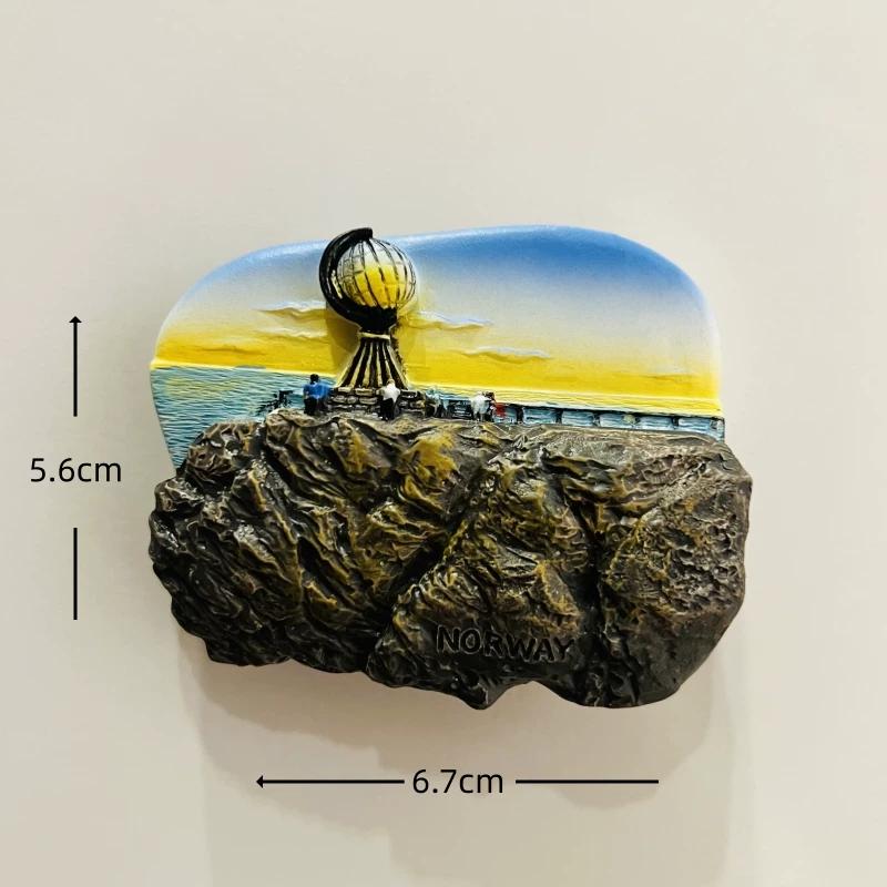 Norwegen Oslo Bergen Harz Kühlschrankmagnet Aufkleber Reise Souvenir Geschenk Landschaft Kühlschrankmagnet Haus Küche Dekoration