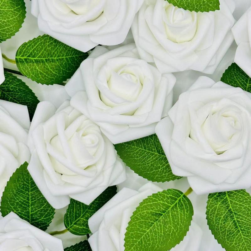 §16/25st Konstgjorda Rosblommor Med Stjälkar För DIY Bröllopsdekorationer Centerpieces Arrangement Fest Trädgård Heminredning Gåvor