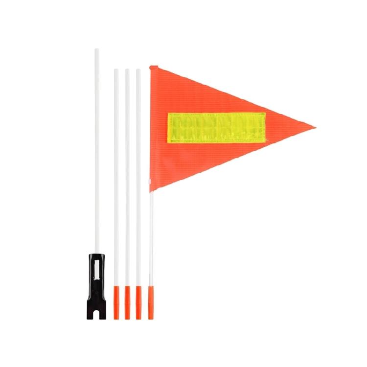 Weather Resistant Bike Safety Flag Adjustable Poles Reflective Warning Marker Heavy Duty Construction Cycling Supply 1
