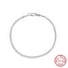 EFFIE QUEEN 2MM 6MM Trendy Cuban Chain Bracelets Simple 925 Sterling Silver Curb Cuban Link Chain Bracelet Bangle Gift SB123