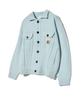 Physical Department Apple Label Knit Trucker Jacket_Blue
