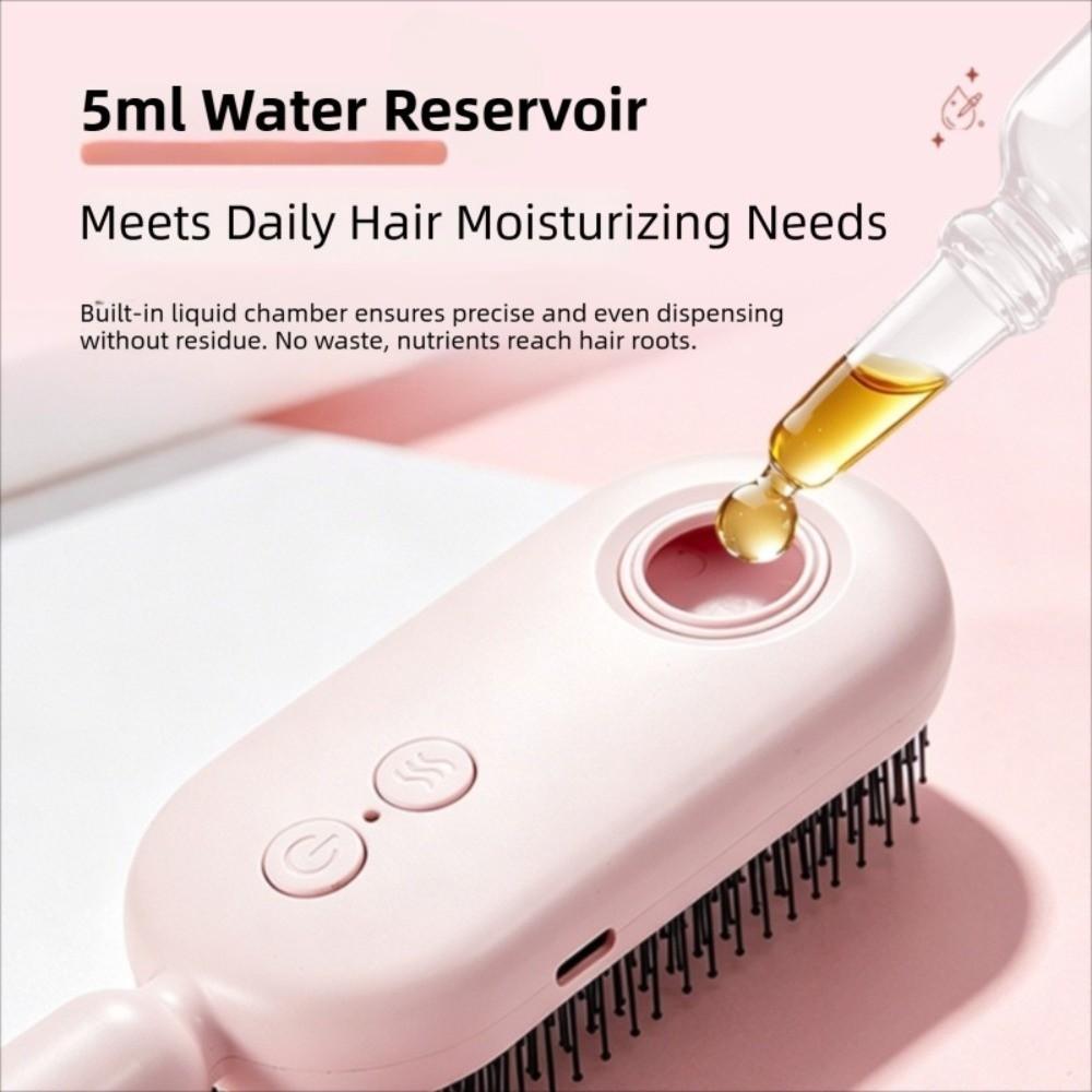 Multi-Function Red Light Spray Massage Comb Anti-Frizz Large Tank 2-In-1 Misting Hair Brush Gift