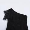 2025 Spring European-American Style One-Shoulder Tassel Dress: Irregular, Sexy Fashion for Women