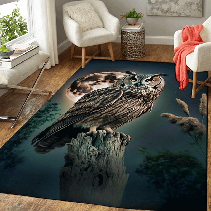 Owl Moon Rug Floor Mat for Living Room or Bedroom Soft and Comfortable Carpet a Gift for Birthday and Holiday.NFF0928460