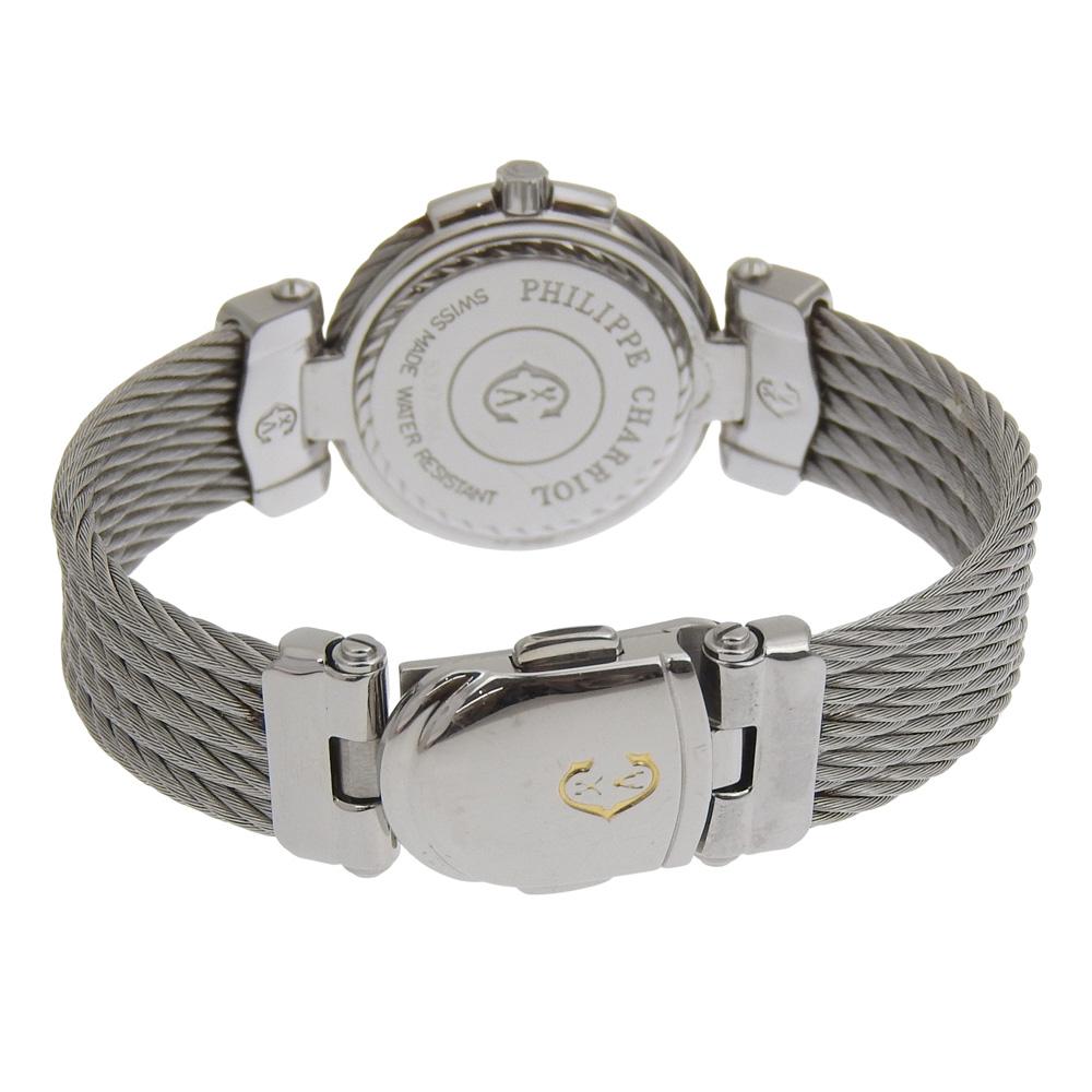 CHARRIOL Armbanduhren 53.97.3654 Weißes Zifferblatt Edelstahl Quarz Analoge Anzeige Damen Gebraucht