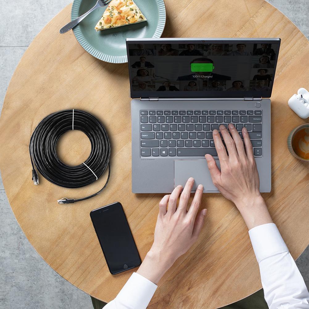 Cat6 Outdoor Ethernet Cable Heavy Duty Double Jackets Internet Cord 394 Inch RJ45 Patch Cable for Computer Router Modem