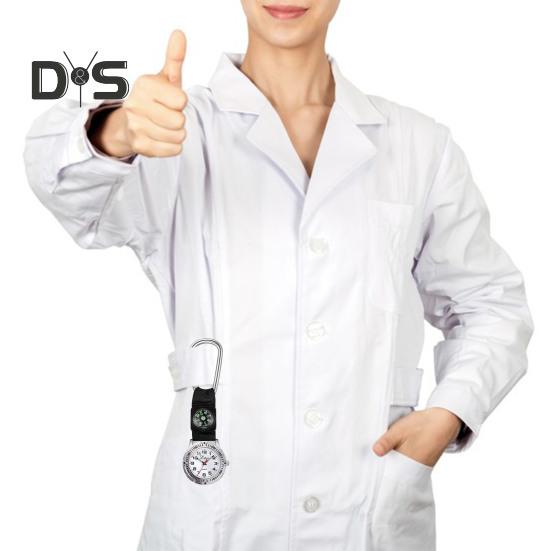 Kompassklokke Høy nøyaktighet Kompass Rund skive Kvartsverk Ingen forsinkelse Tidsfølgende Kraftig krok Sykepleier Midjeklips Klokke Dame Tidsmåler