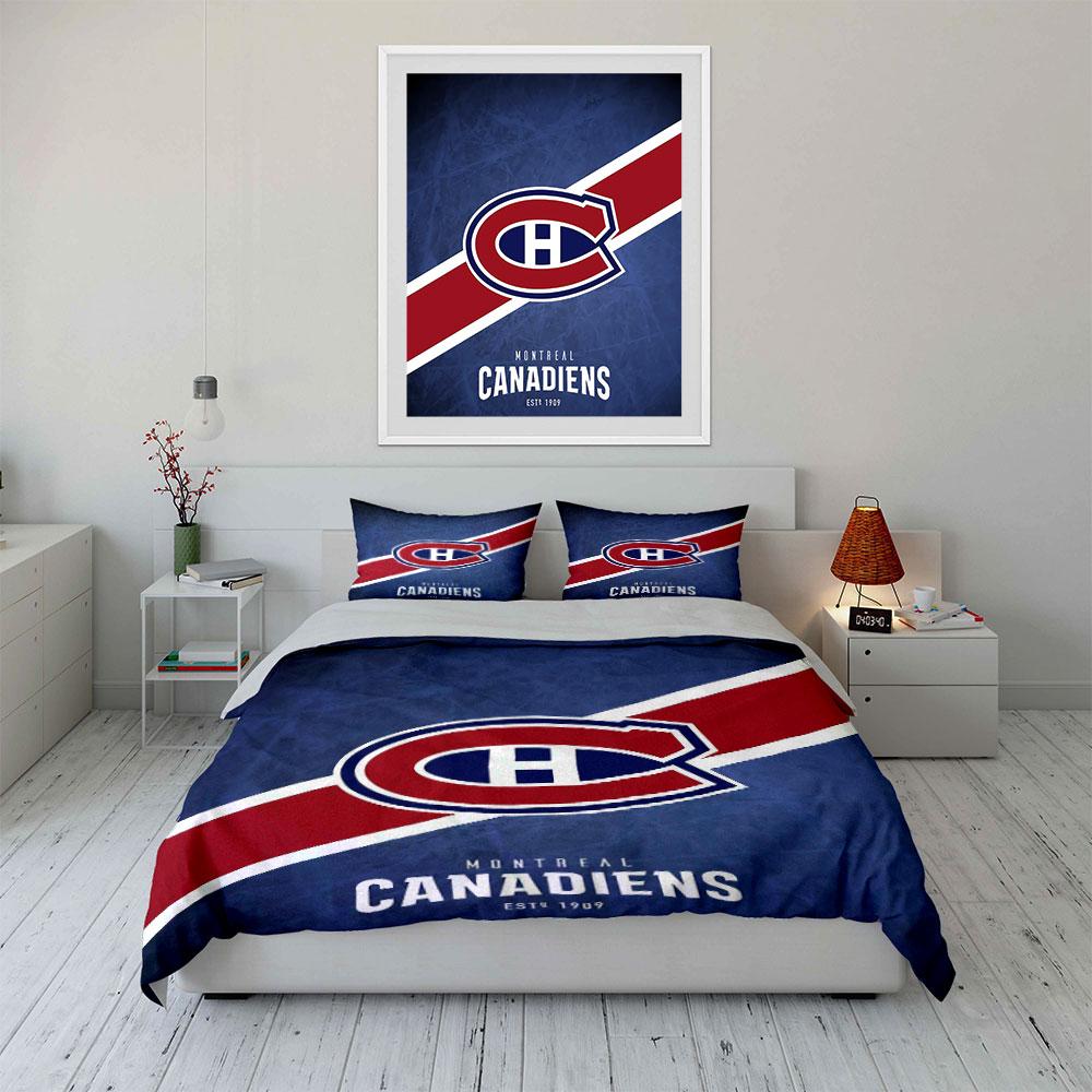 Juego de Ropa de Cama Montreal Canadiens Juego de Ropa de Cama Funda Nórdica Funda Nórdica Fundas de Almohada (1 * Funda de edredón 2 * Fundas de almohada, sin relleno de edredón)