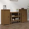 VidaXL 2x Buffets Storage Cabinets Storage Furniture Side Cabinets Living Room Lounge Honey Brown 39x35x80 813731