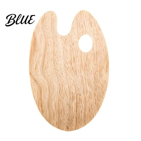 Professional Grade Painting Artist with Paint Square Palette Tray Wooden Oval Shaped Large Palette Thumb Hole for Acrylic Watercolor