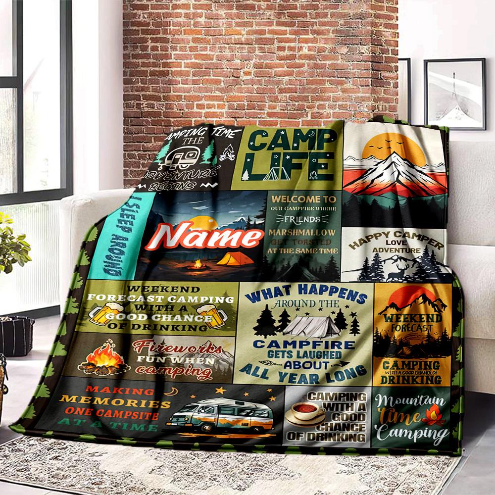 Camping Life Adventure Blankets Comfortable Soft Lightweight Allseason Multipurpose Blanket For Picnics Sofas Offices Beds Living Rooms Suitable As