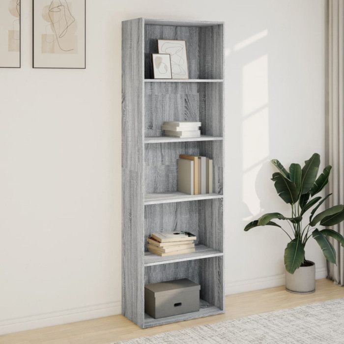 VidaXL Bibliothèque sonoma gris 60x30x189 cm bois d'ingénierie, étagère, étagère à livres, support de livre, armoire de 857922