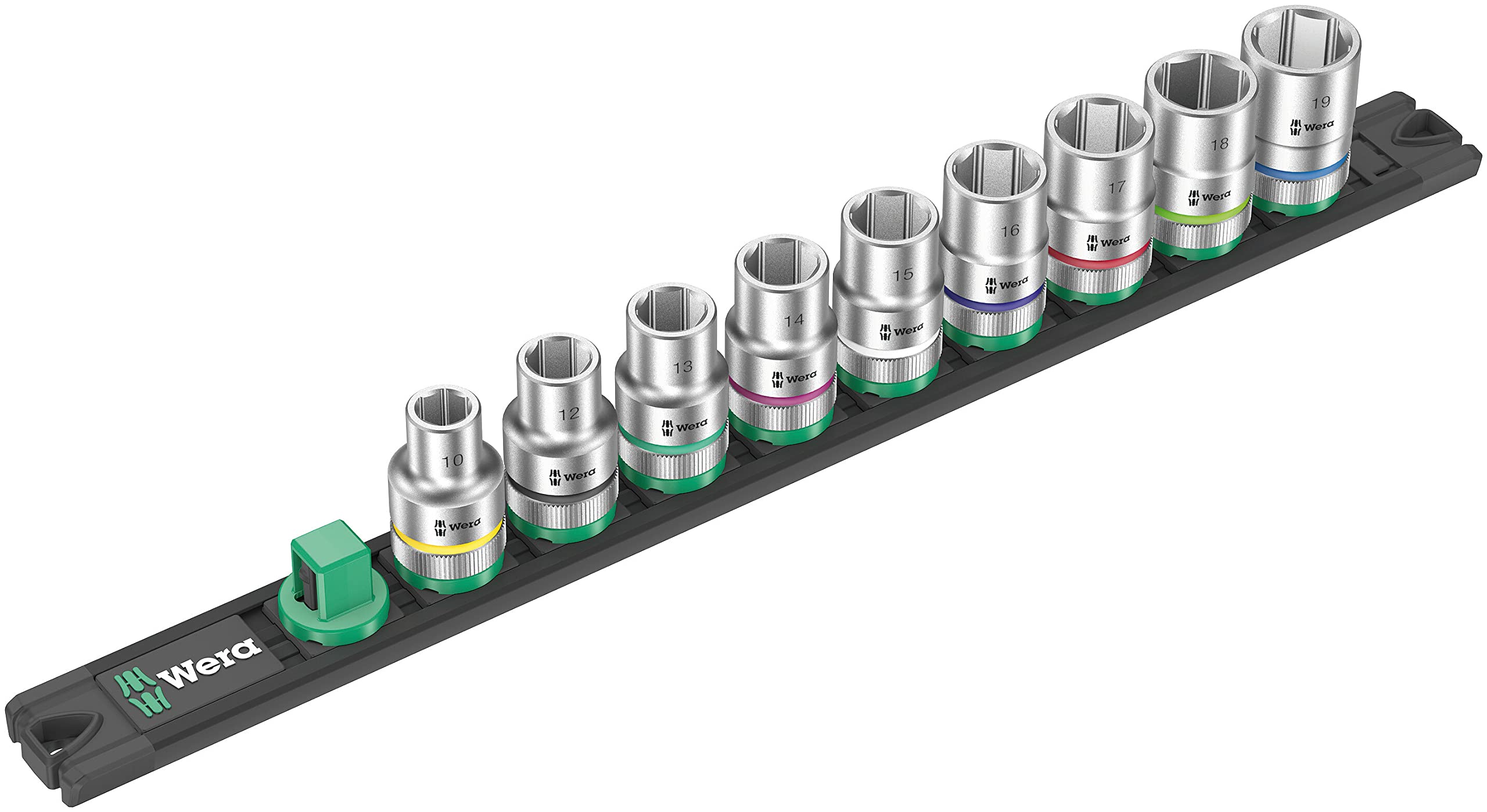 

WERA Drive Hex Socket Wrench Set with Storage Rail 005460 1/2SQ HEX10-19mm
