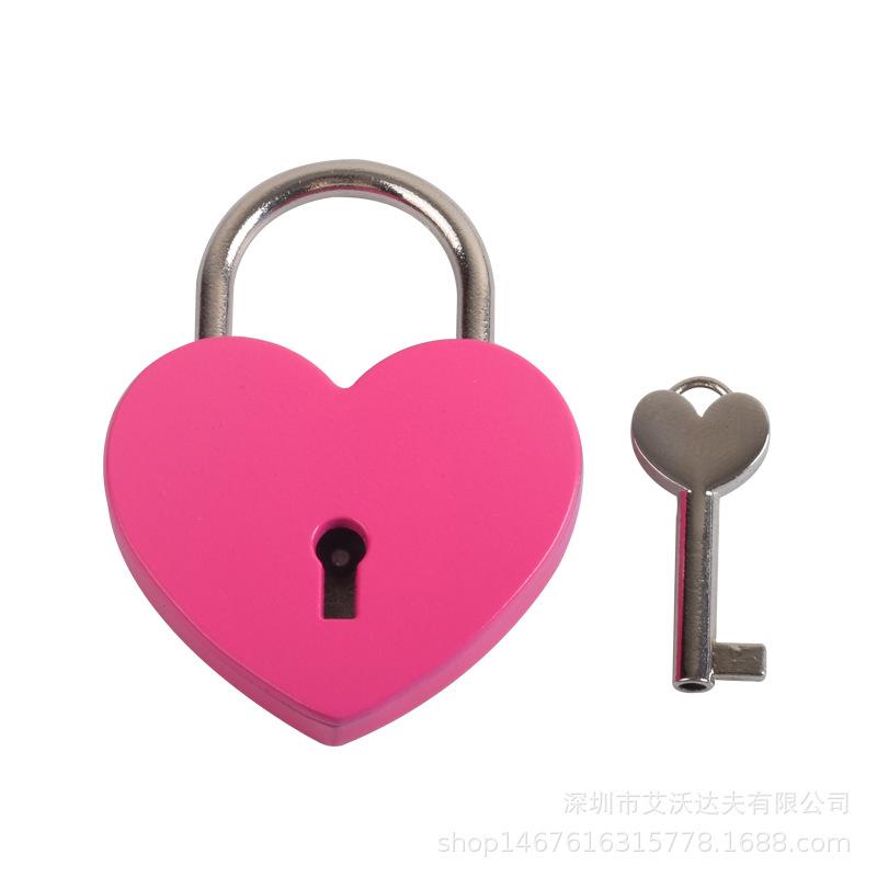 Heart Lock Vintage Metal Padlock Luggage Bag Suitcase Box Lock With Key Wedding Lover Diary Book Handbag Lock Promotion Gifts