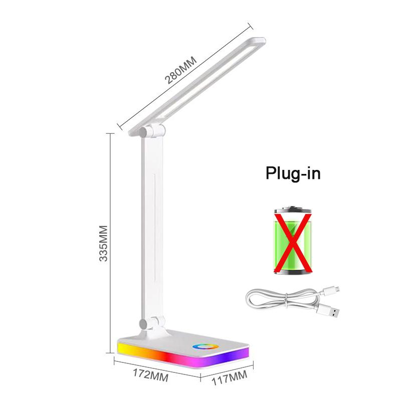 

LED Desk Lamp USB Plug in Table Lamp 3 Levels Dimmable Touch Desk Lighting Eye Protection Foldable For Bedroom Desk Light білий