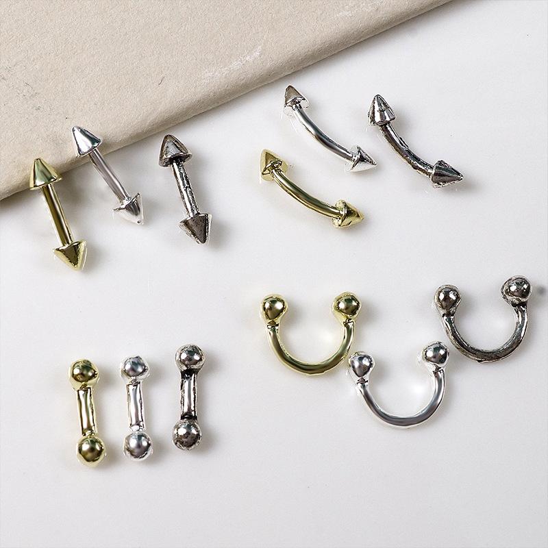 20 Stück Design Punk Stil Nagelteile Legierung Nieten Gold Silber Kurve Pfeil Niete Dekoration Nägel Kunst Zubehör Nagelanhänger