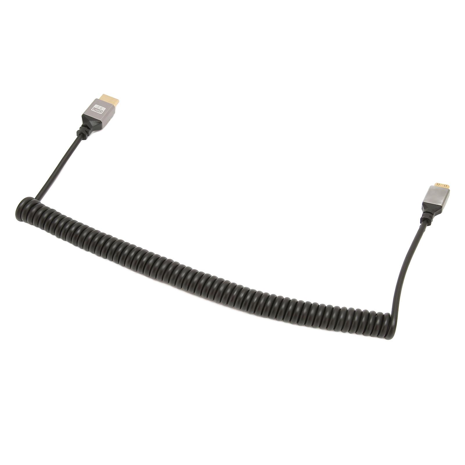 

Mini HD Multimedia Interface Spring Adapter Cable 4K 60Hz 18 Gbps Extension Cable for Tablet Camera TV Monitor Mini