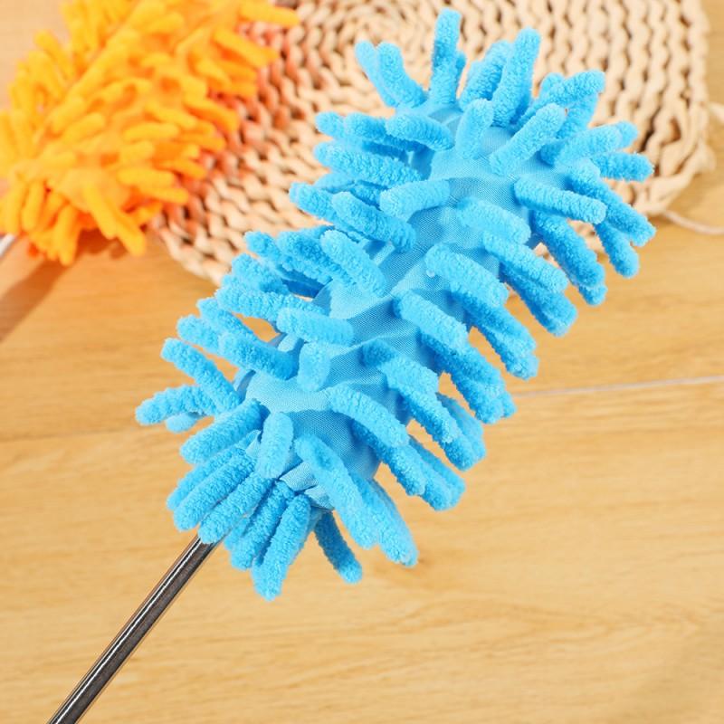 Extendable Chenille Dust Duster With Stainless Steel Handle Round Head 98cm Long Home Office Cleaning