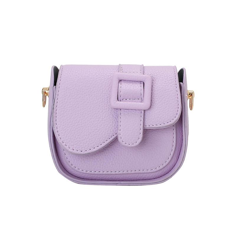 Trendy Korean Style Mini Shoulder Bag For Kids Stylish Pu Crossbody Accessory Black Pink Purple White
