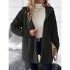 Autumn Winter Women's Fluffy Fleece Hooded Jacket Casual Versatile Outerwear