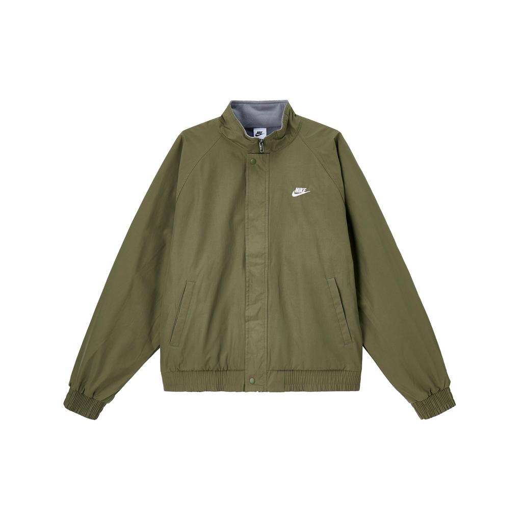 New Nike Club Jacket Men's Medium Olive Green/White FZ0657-222