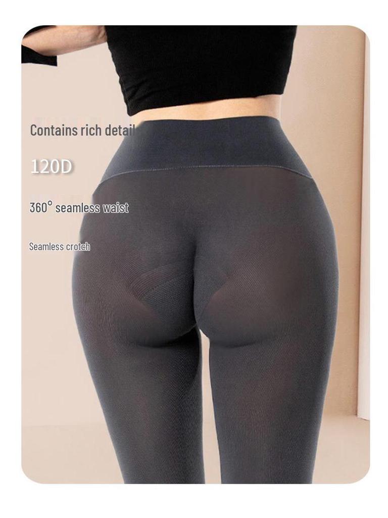120D Seamless Velvet Pantyhose: Women's Autumn & Winter Tummy Control, Hip Lifting, Shaping Leggings