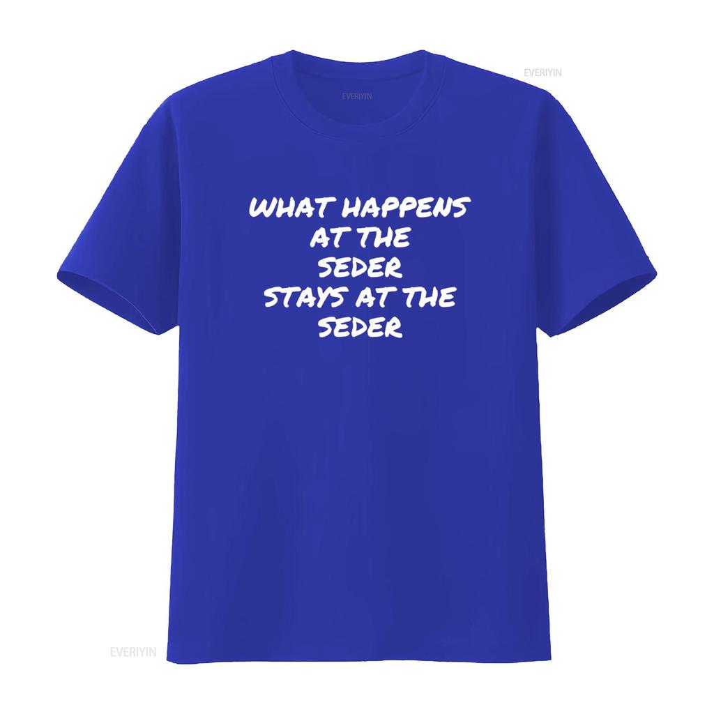 Passover What happens at the Seder stays Matzah Jewish T Shirt vintage Washed designer clothes homme streetwear Versatile