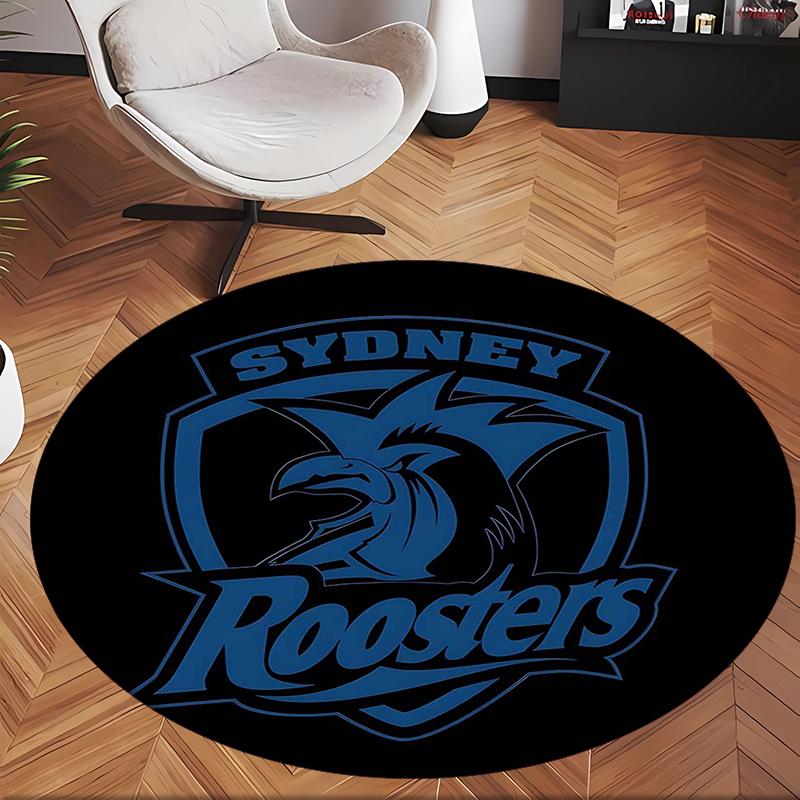 Sydney Roosters (1) Runder Büroteppich Dekorativer Bodenteppich für Büro Schlafzimmer Wohnzimmer und Wohnbereich