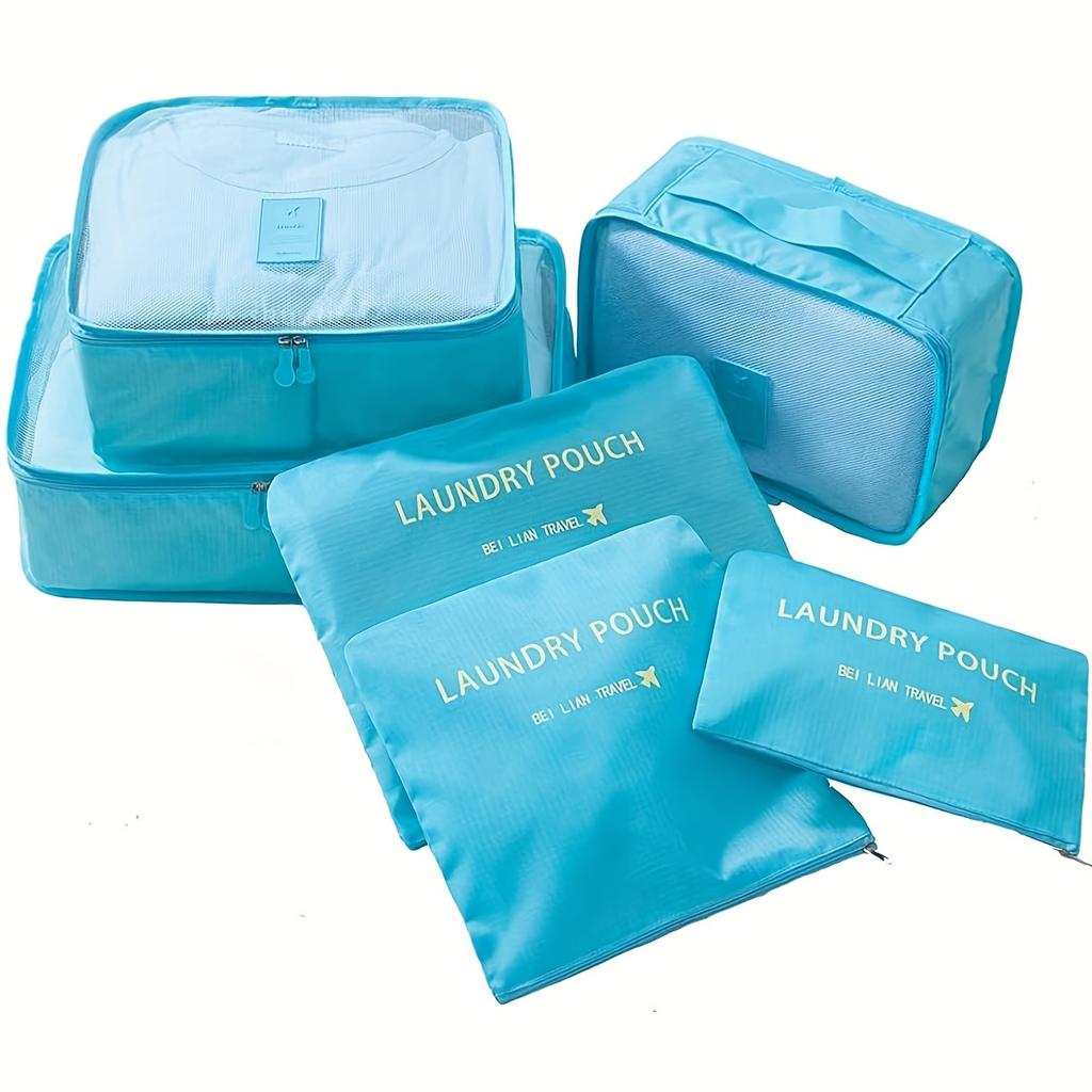 6pcs Multifunction Travel Bags Waterproof Clothes Storage Luggage Organizer Pouch Packing Cube Men and Women Travel Storage Bag