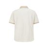 MALBON GOLF Women'S Seersucker Collared T-Shirt Cream (Woman)