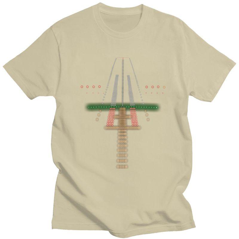Airport Runway Lights At Night Tshirts for Men Short Sleeve T Shirt Air Traffic Controller Tshirt Slim Fit 100 Cotton Tees