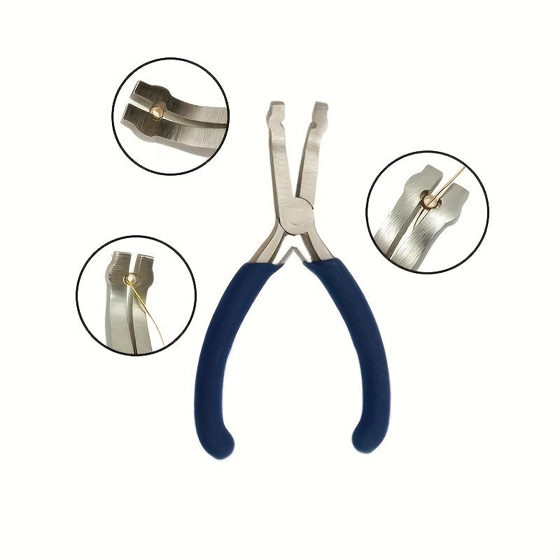 Blue Handle High Carbon Steel Round Hole Pliers - Precision Bead Positioning Ideal for DIY Crafts Jewelry Making Tools