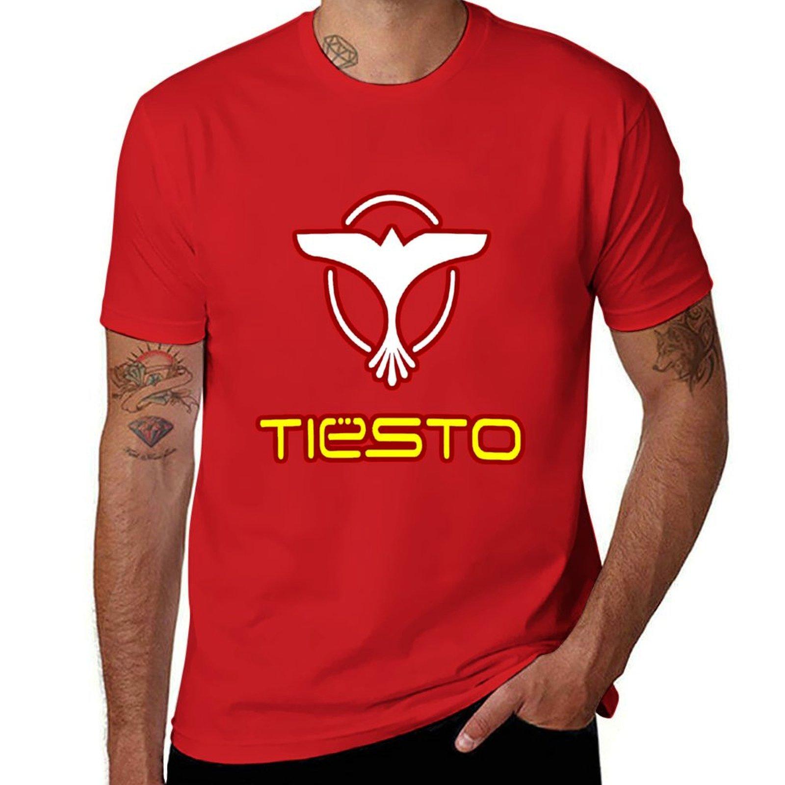 Лучшая футболка с логотипом Tiesto, любимая модель диджея, новая версия, свободная блузка, мужская спортивная футболка. S
