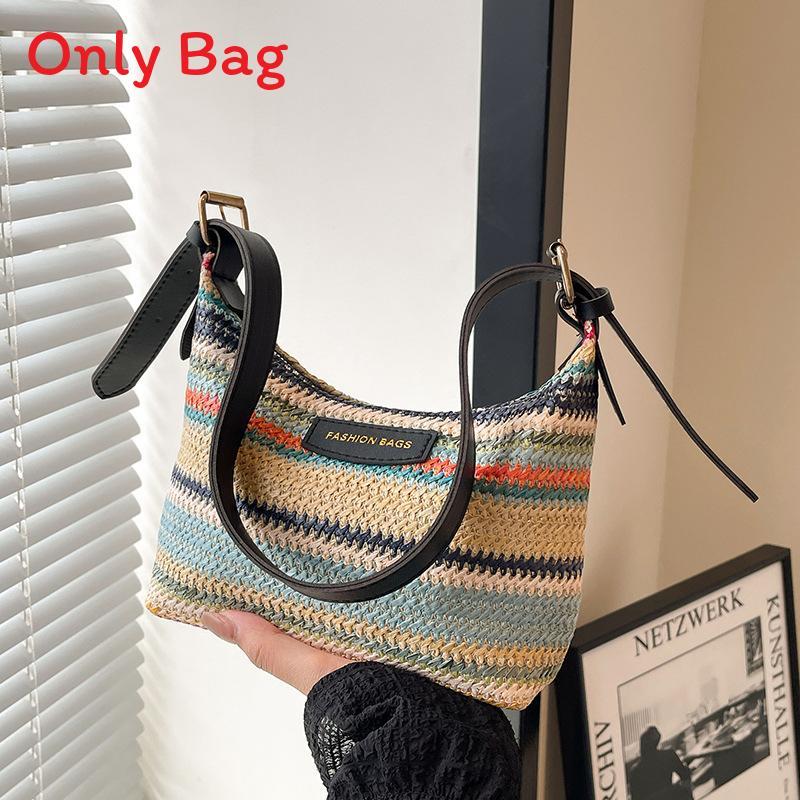 Casual Woven Tote Bag For Women With Tophandle And Polyester Lining For Daily Use