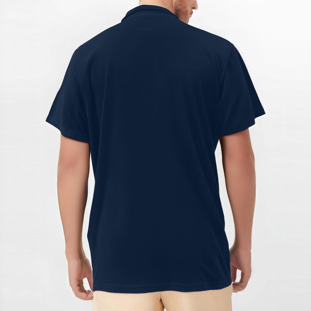 Herrenhemd Lockeres Freizeithemd Kragen Tasche Kurzarm Pullover Sport