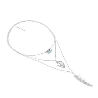 Damen 3-lagige Halskette Weibliche Böhmische Mehrschichtige Kette Muttertags Erntedankfest Geschenk Schmuck
