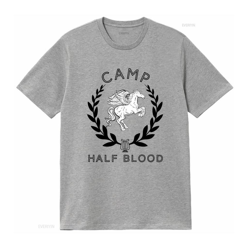 Camp Half Blood T Shirt Percy Jackson Olympians with Mythical Winged Horse Design vintage Washed Stretched Unisex Versatile