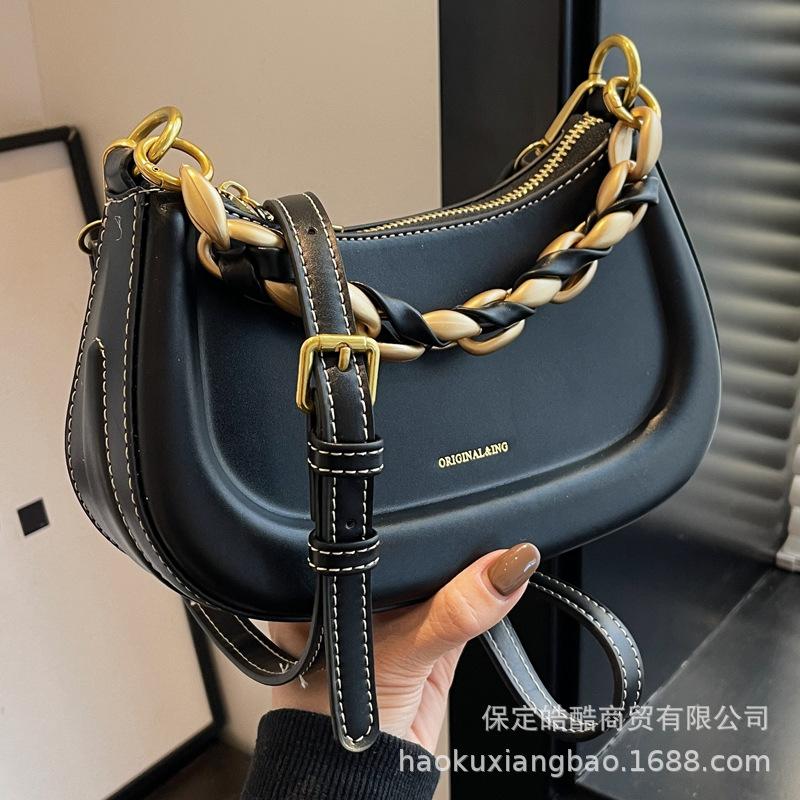 French Niche Handbag Bag Women's Autumn and Winter 2025 New Trendy Shoulder Messenger Bag Versatile Ins Retro Saddle Bag