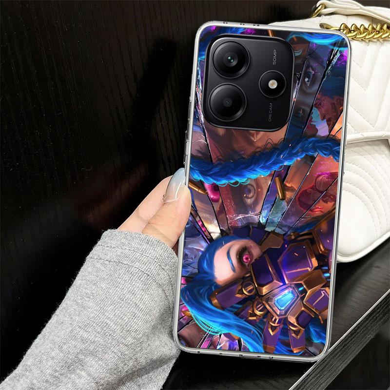Arcane Jinx Anime Case for Xiaomi Redmi Note 14 13 12 11 Pro Plus Phone Cover 14S 12S 11S 11E 11T 10S 10 9S 9 Silicone Funda