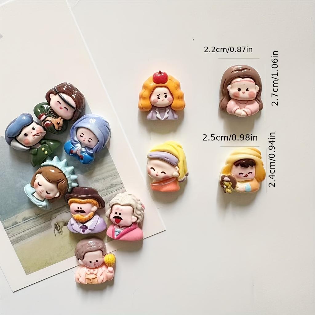 5 Stücke Helles Gesicht Charakter Harz Kühlschrankaufkleber Wohnkultur Magnet Cartoon Charakter Magnet Wohnkultur Magnet