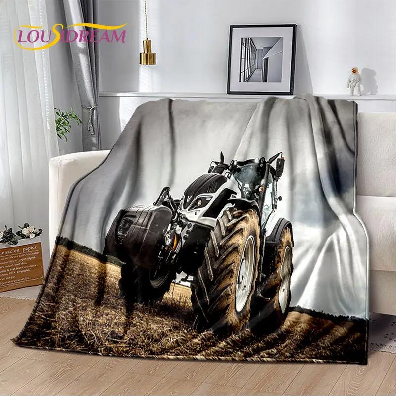 Car Tractor Truck Series Pattern Soft Plush Blanket,Flannel Blanket Throw Blanket for Living Room Bedroom Bed Sofa Picnic Cover