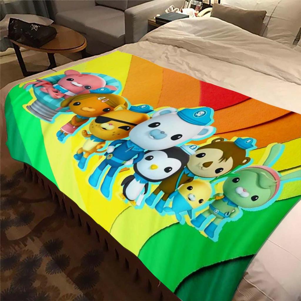Various styles of Octonauts cartoon cute pattern blankets, 3D printed high-definition sofa blankets, suitable for adults and chi