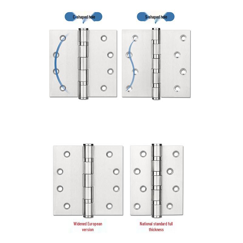 304 Stainless Steel American-Style Widened Hinge for Wood, Metal, and Fire Doors