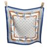 Korean design chain printing high-end silk scarf summer thin imitation silk square scarf versatile neck scarf headscarf