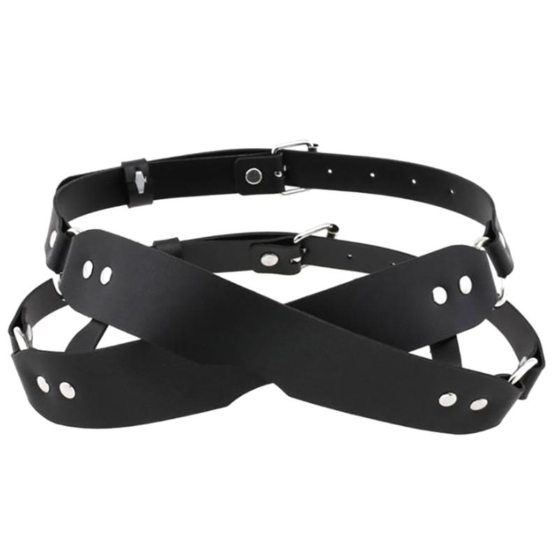 Eye Mask Sex Bondage Adult Game Couples Leather Harness Mask Wearble Costumes For Women Men Cosplay Toys Face Masks Product