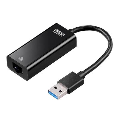 Sanwa Direct Wired LAN Adapter for Nintendo Switch, USB 3.2 Gen 1 Gigabit, Windows/Mac Compatible, 1 Pc, 500-USB071BK