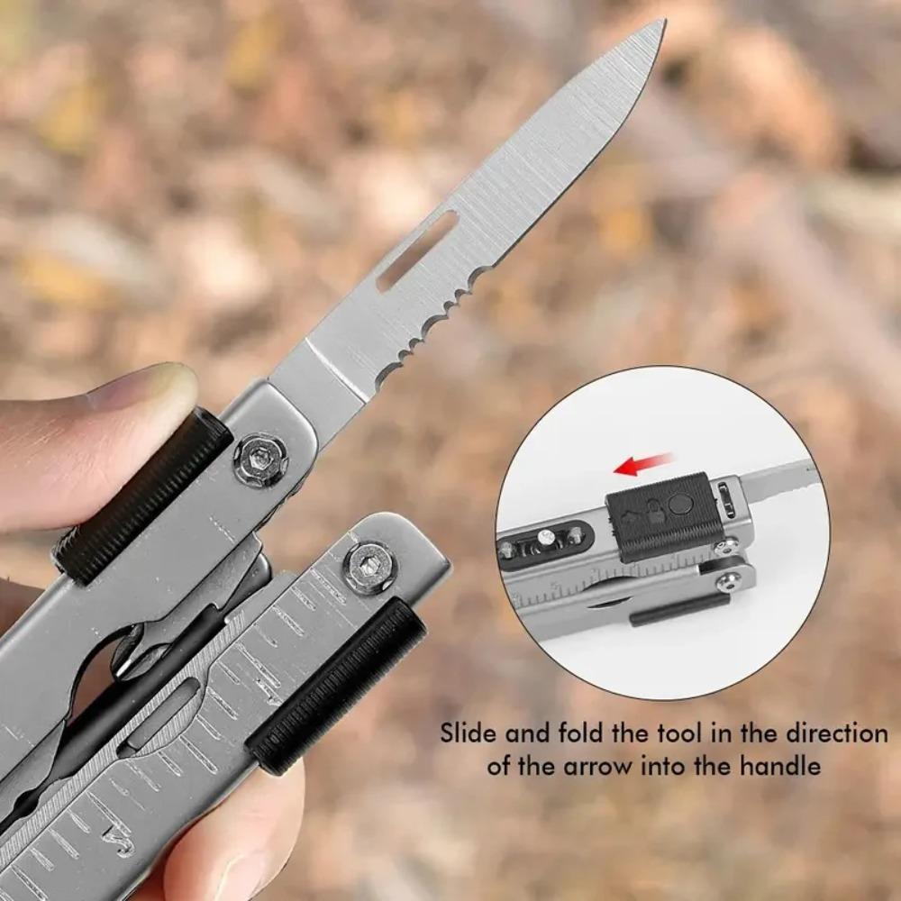 Stainless Steel Multi-tool Pliers Outdoor Combination Knife Pliers Folding Portable Multi-purpose Pliers Tools With Scale