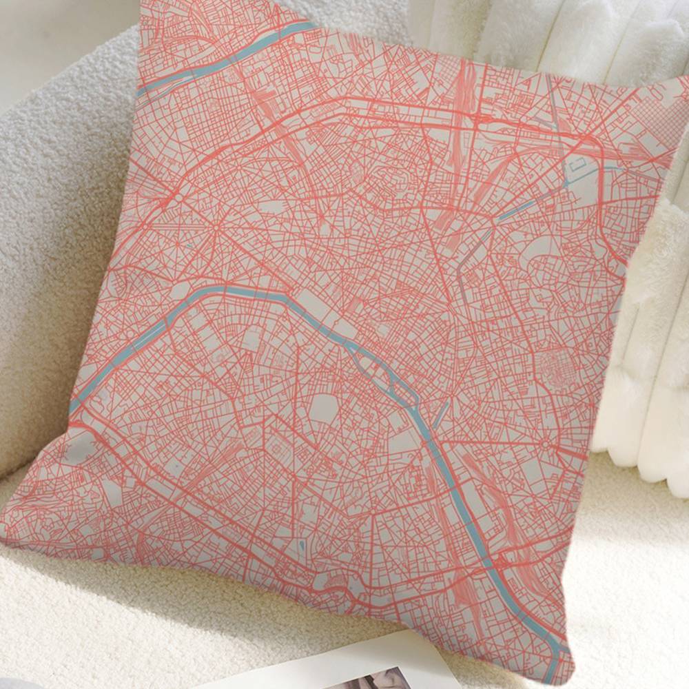 Paris Eiffel Tower Pillow Case Square Pillow Bedroom Sofa Leisure Comfort Cushion Car Home Decoration